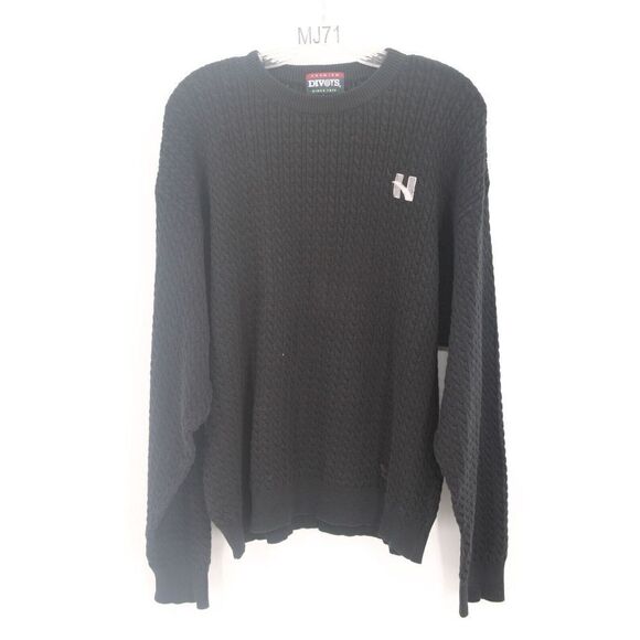 DIVOTS PREMIUM SIZE XL BLACK PULLOVER CABLE KNIT GOLF SWEATER - Picture 1 of 6